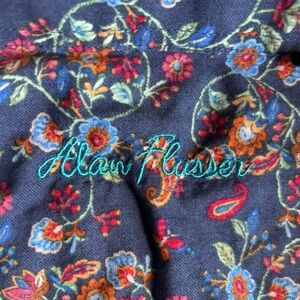 Alan Flusser Men XL Dress Shirt Paisley Floral Colourful Office Business Cotton
